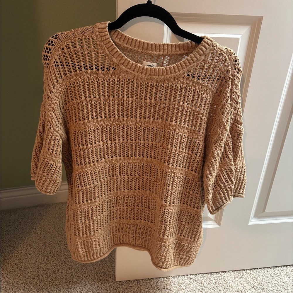 Aerie Tan Knit Sweater